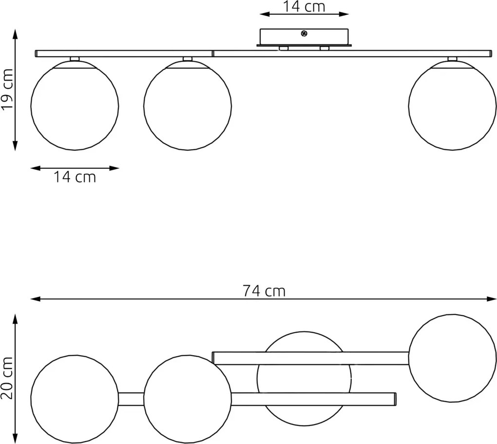 Lampada da soffitto KAIRO 3 3xE14 in Acciaio - Mokka