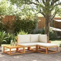 Set Divani da Giardino 4pz con Cuscini Legno Massello di Acacia 3278916