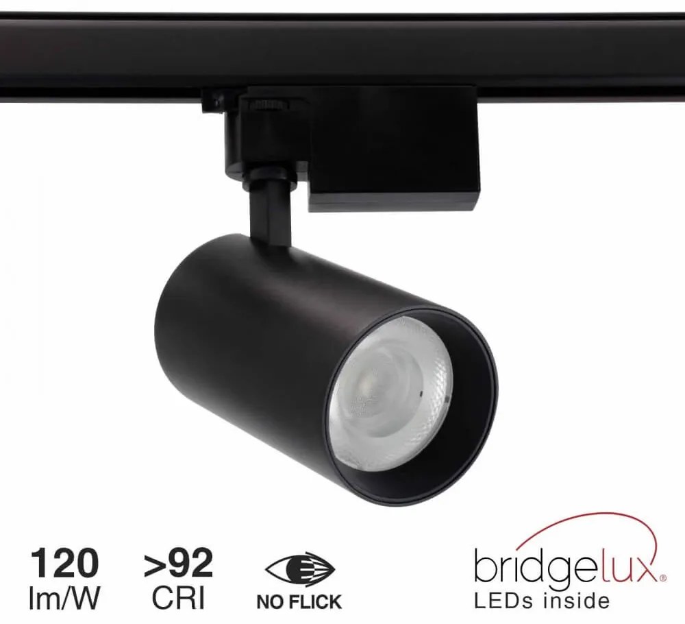 Faro LED 30W, Trifase, 60°, 120lm/W, CRI92, no Flickering - BRIDGELUX LED Colore  Bianco Naturale 4.000K