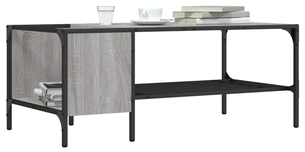 Tavolino Salotto Ripiano Grigio Sonoma 100x51x40cm Multistrato /