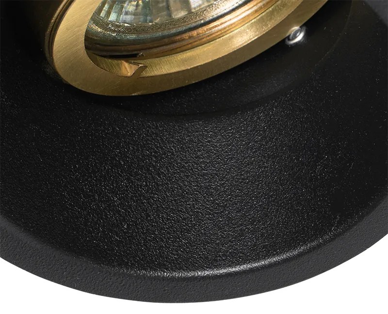 Set di 6 faretti da incasso moderni neri con oro, ruotabili e inclinabili - Alloy