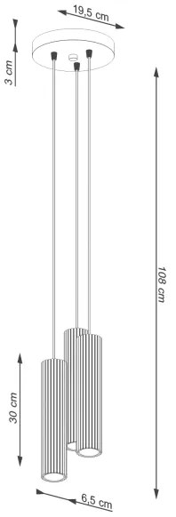 Sollux SL.1538 - Lampadario a sospensione con filo KARBON 3xGU10/10W/230V bianco