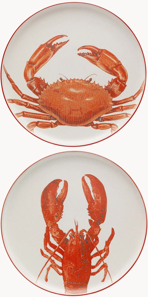 Set di 4 piatti piani Crabes