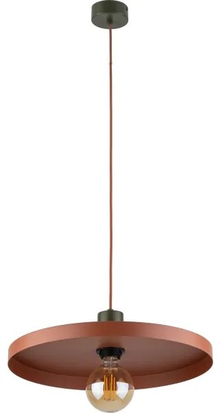 Lampadario a sospensione con filo SILA 1xE27/15W/230V diametro 40 cm color mattone/verde