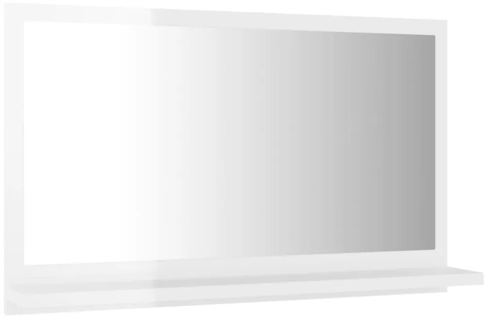 Specchio da bagno bianco lucido 60x10,5x37 cm in truciolato
