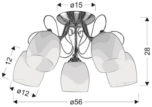 Lampadario da parete AMBA 5xE27/40W/230V