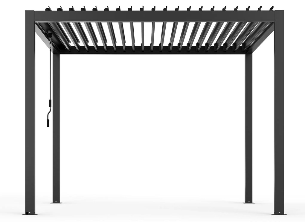 MAHONEY - pergola bioclimatica in alluminio 3x4 con doppia lamella a movimentazione manuale