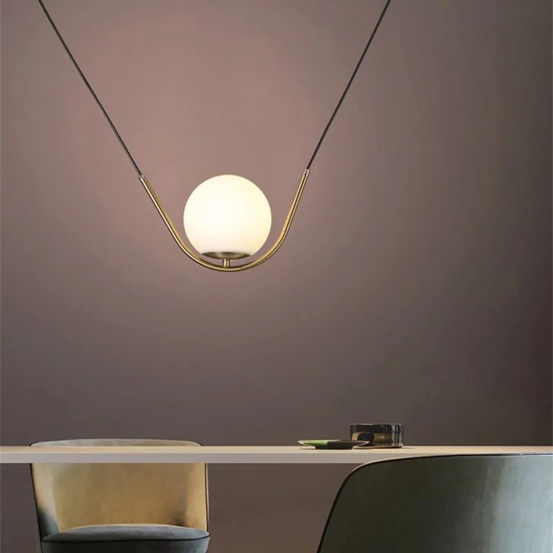 Lampada a sospensione Sfera di vetro APP689-1CP Oro