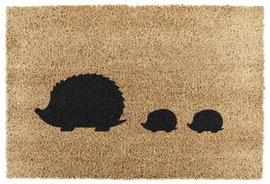 Zerbino in fibra di cocco 40x60 cm Hedgehog Family - Artsy Doormats