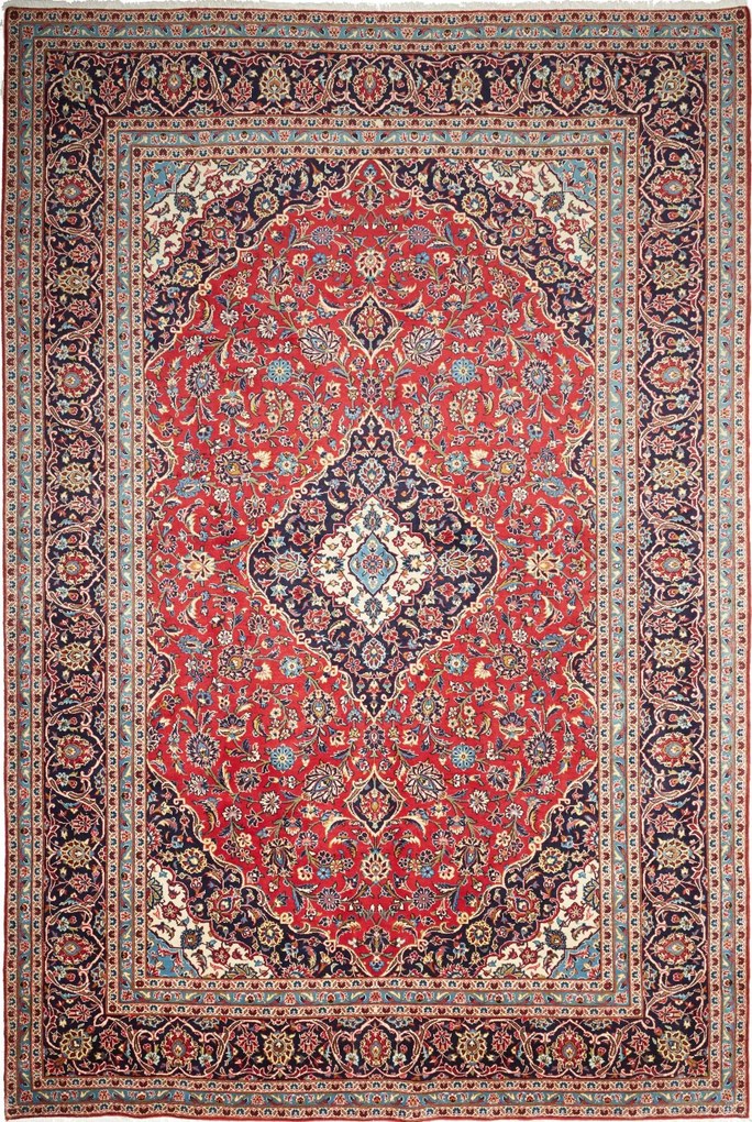 Kashan Tappeto persiano 250x360 Blu (Iran) Annodato A Mano