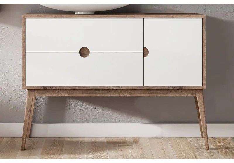 Mobile da bagno sotto lavabo Kompas bianco L 120 x H 48 x P 45 cm, lavabo non incluso