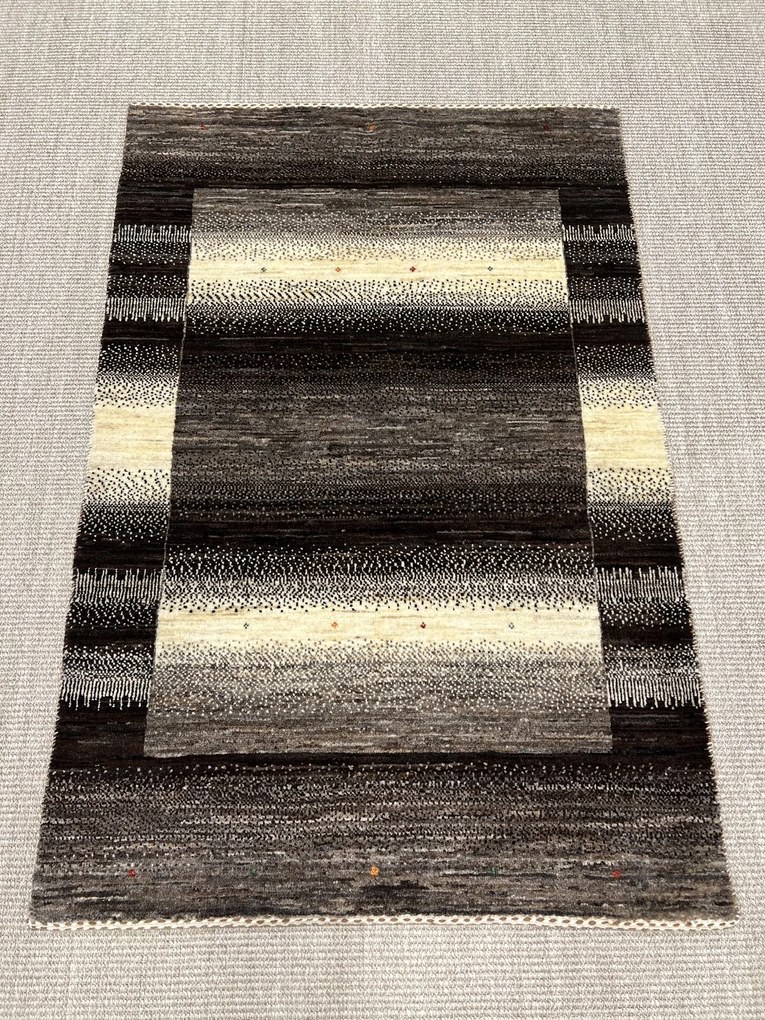 Loribaft Tappeto 80x120 Grigio (Iran) Annodato A Mano