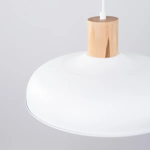 Sollux SL.1323 - Lampadario a sospensione con filo INDY 1xE27/15W/230V diametro 38 cm bianco