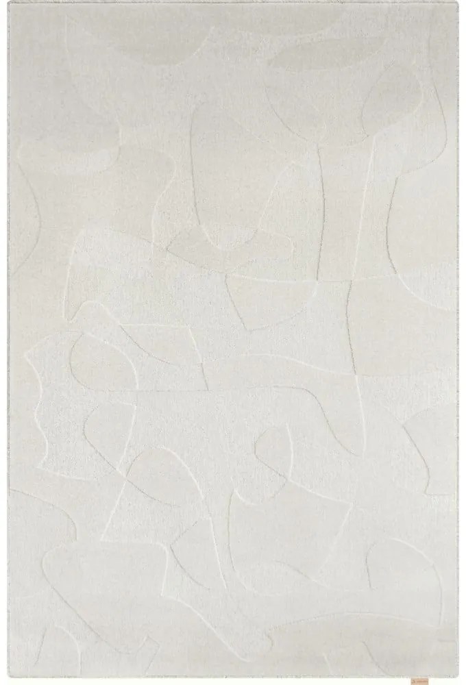 Tappeto in lana grigio chiaro 133x190 cm Morphic Botanica - Agnella