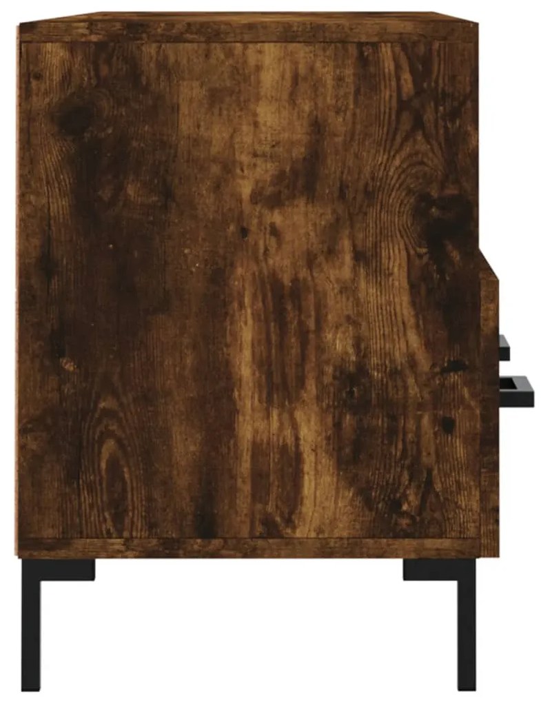 Mobile Porta TV Rovere Fumo 102x36x50 cm in Legno Multistrato