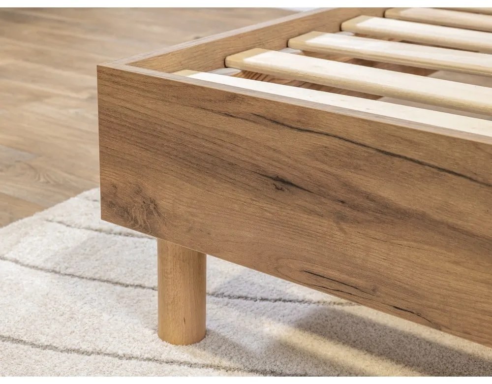 Letto matrimoniale beige con rete inclusa 140x190 cm Lior – Bobochic Paris