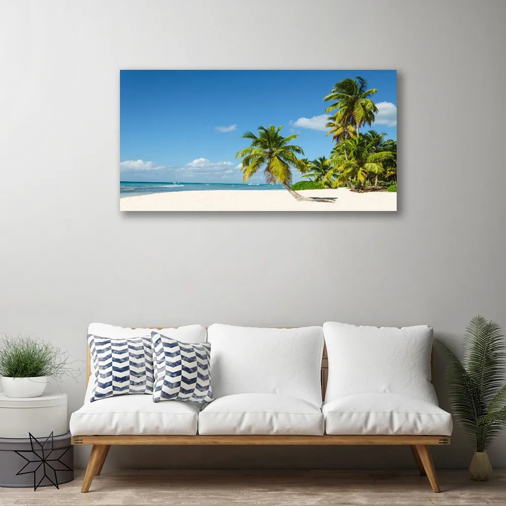 Quadro su tela Paesaggio del mare di Palm Beach 100x50 cm