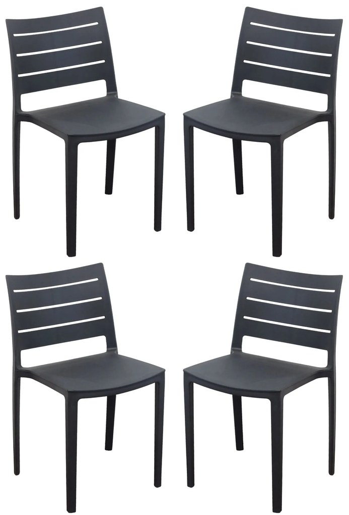 CABOT - set 4 sedie in polipropilene impilabile