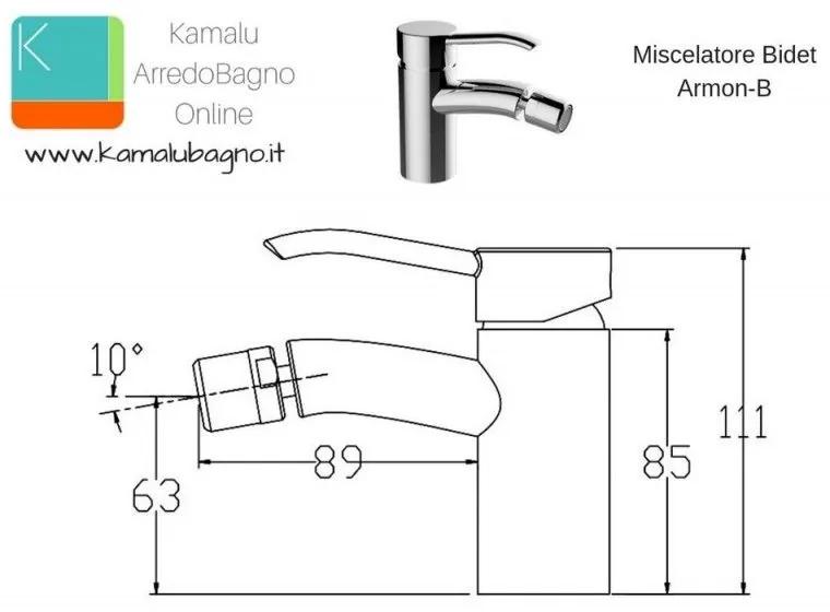 Kamalu - rubinetto bidet monocomando modello armon-b