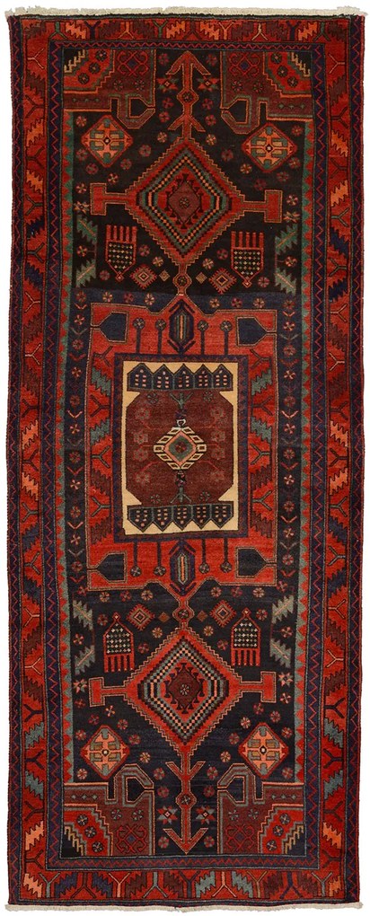Hamedan Tappeto 120 x 310 Marrone (Iran) Annodato A Mano