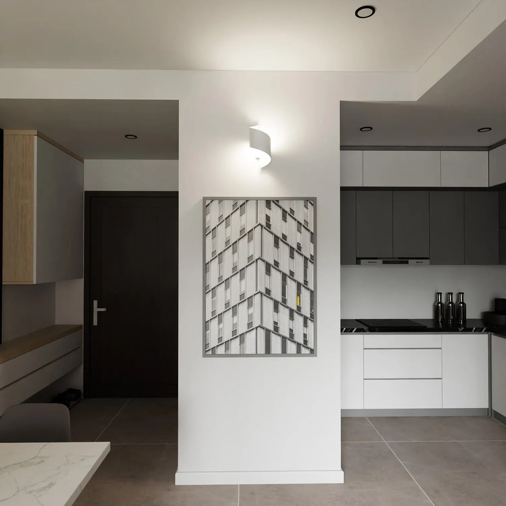 Applique Moderna 1 Luce Ubbe A Fascia In Acciaio Bianco