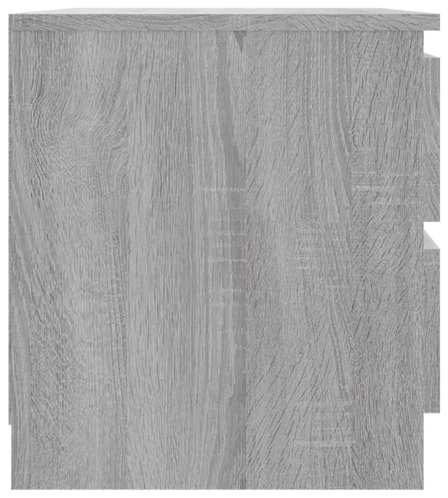 Comodini grigio sonoma 2 pz 50x39x43,5 cm in legno multistrato