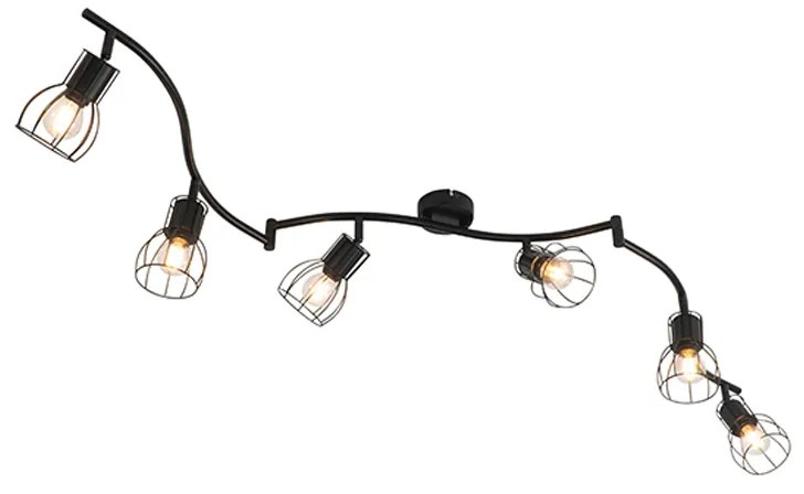 Faretto da soffitto moderno nero 145 cm 6 luci - Botu