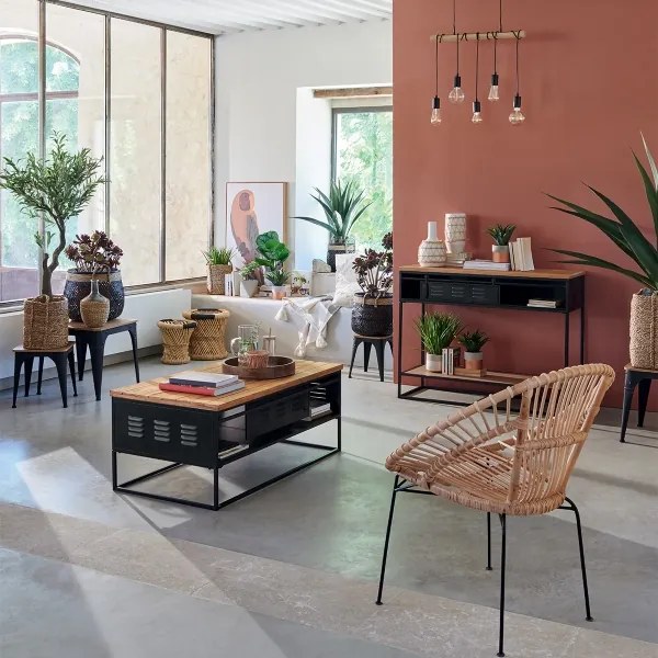 Atmosphera - Lampadario a sospensione con filo JAKE 5xE27/40W/230V pino