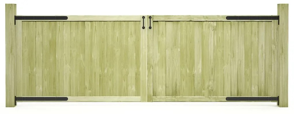 Cancelli Da Giardino 2 Pz İn Legno Di Pino Impregnato 300x100cm /