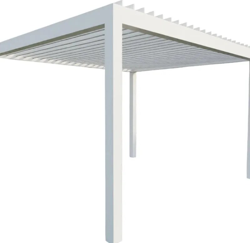 Pergola bioclimatica 406x300 cm in alluminio bianco - Spell