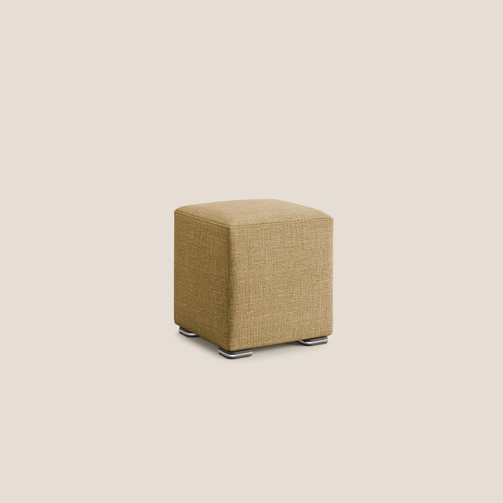 Cube pouf in morbido tessuto impermeabile ad intreccio melangiato T06