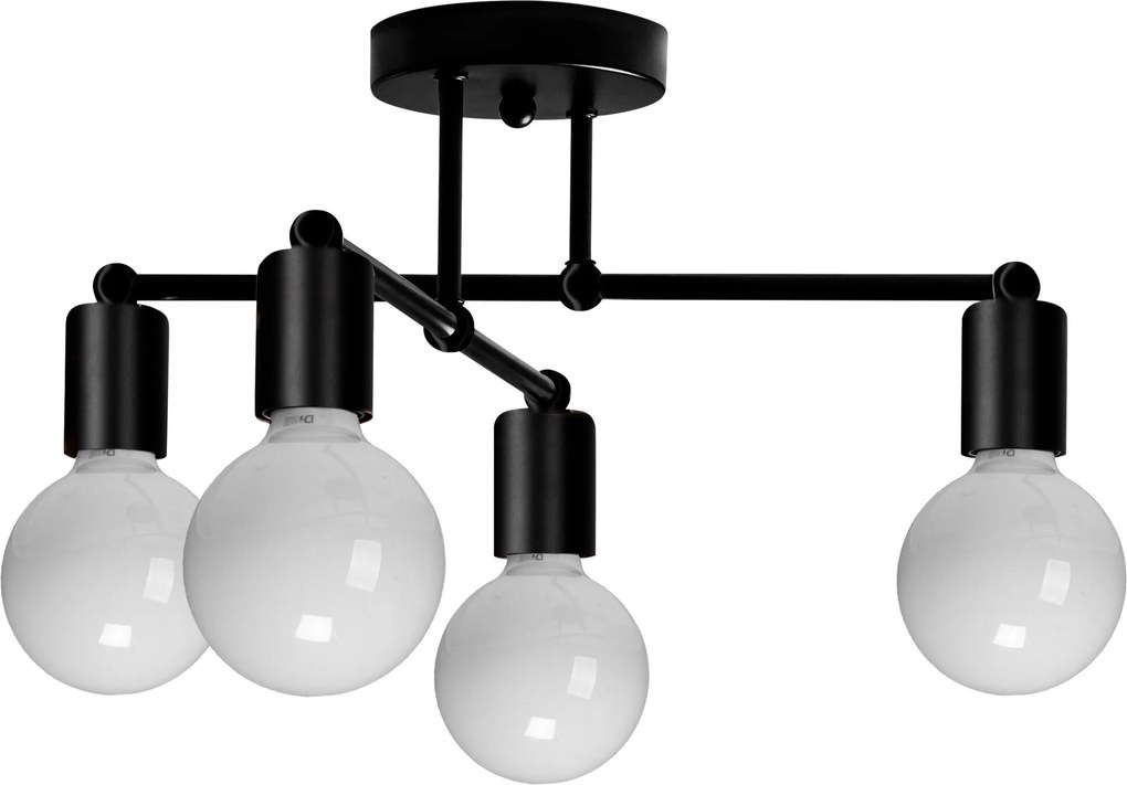 Lampada Da Soffitto Pensile Quadruplo Black Mat 392200