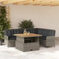 Set Divano da Giardino 2 pz con Cuscini Grigio in Polyrattan 3262084