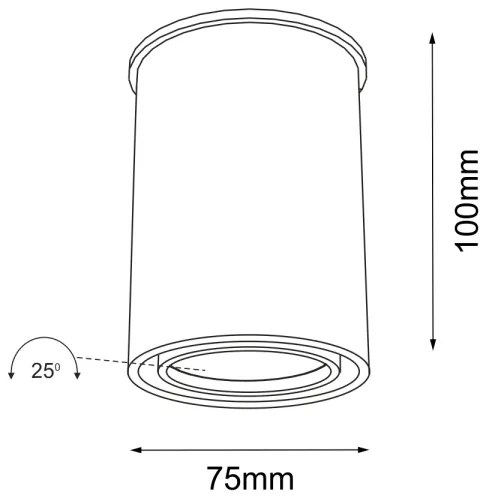Shilo 1119 - Faretto OSAKA 1xGU10/15W/230V nero