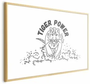 Poster - Tiger Power Cornice d'oro con margine 42x29.7
