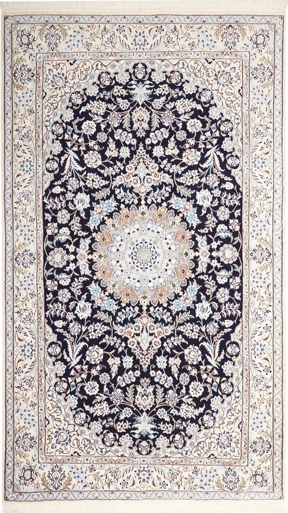Nain Tappeto persiano 150x250 Blu (Iran) Annodato A Mano