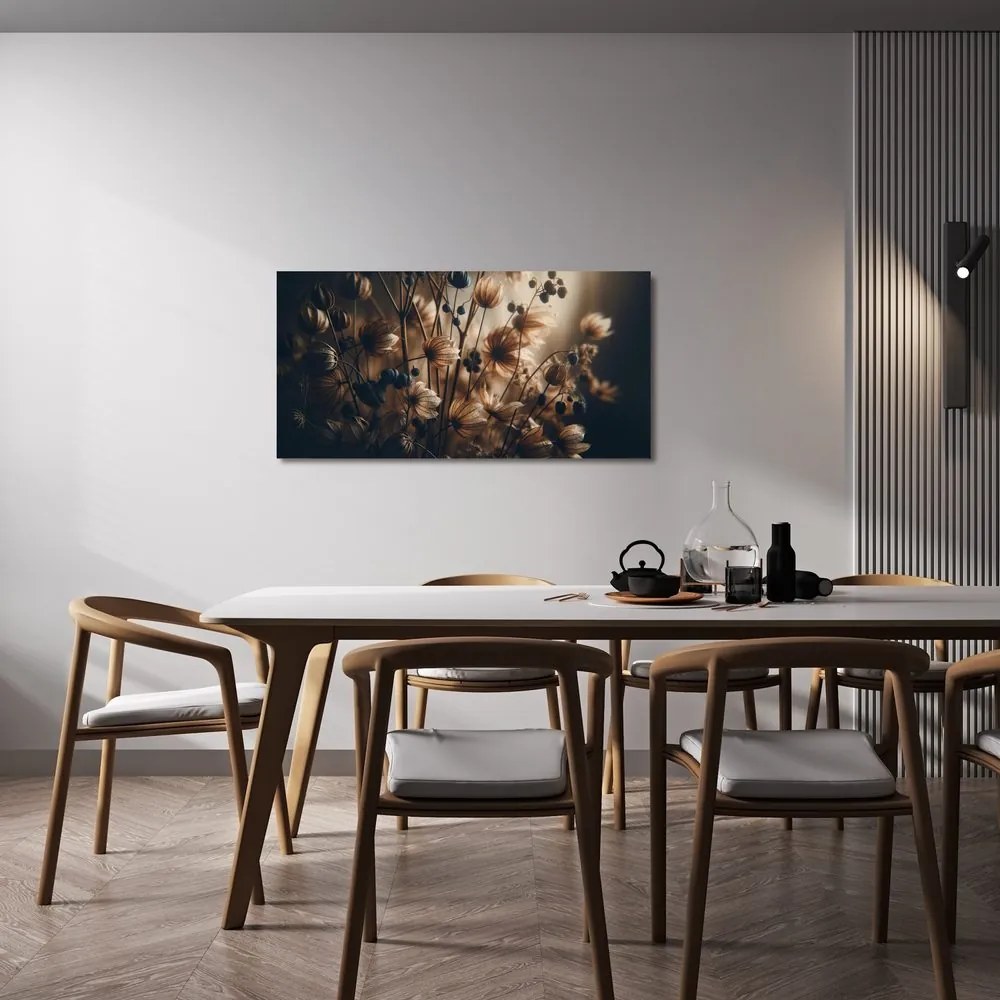 Quadro su tela – Fiori secchi marroni