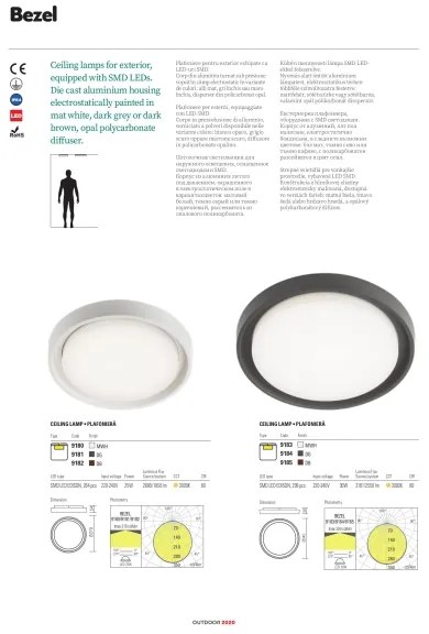Redo 9184 - Plafoniera da esterno a LED BEZEL LED/30W/230V IP54 antracite