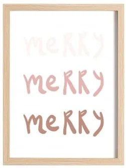 Set Di 3 Poster Decorativi Natalizi (50x70 E 30x40 Cm) Belene A & Legno Naturale - Sklum