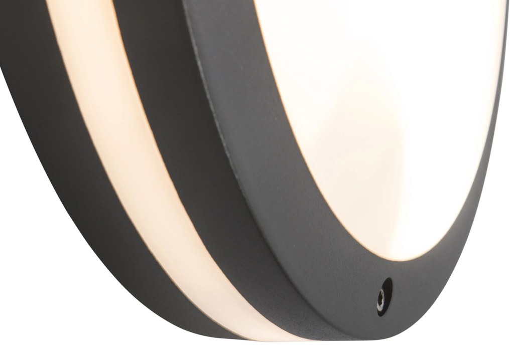 Lampada da parete e soffitto grigio scuro 2 luci IP54 - Glow