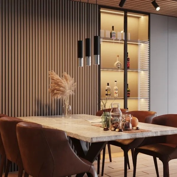 Sollux SL.0941 - Lampadario a sospensione con filo LOOPEZ 2xGU10/10W/230V nero/cromo