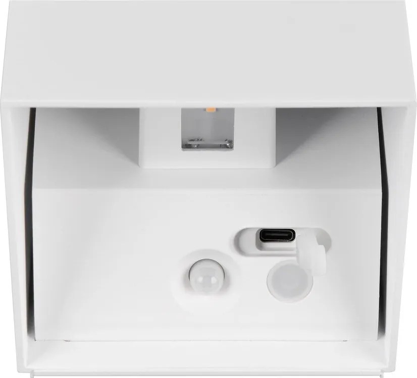 Illuminazione esterna LED con ricarica USB con sensore di movimento da parete (altezza totale 10 cm) Genie – Trio