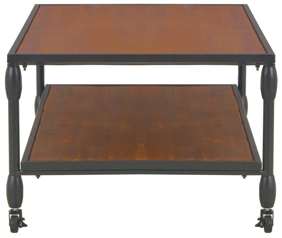Tavolino da caffè con mensola 120x60x40 cm in massello di abete