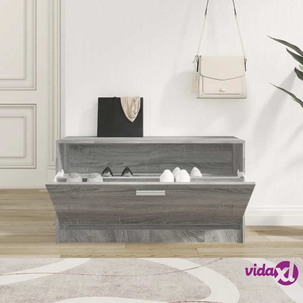 vidaXL Scarpiera Grigio Sonoma 80x24x45 cm in Legno Multistrato