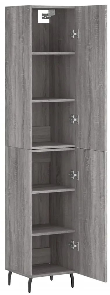 Credenza grigio sonoma 34,5x34x180 cm in legno multistrato