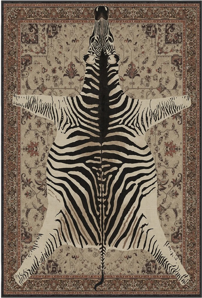 Tappeto a pelo corto lavabile Safari di Iris Apfel