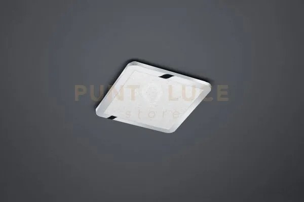 Cesar plafoniera led quadrata bordo cromato effetto cristallo dimme...