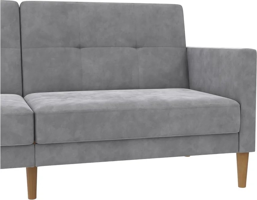 Divano in grigio chiaro allungabile con rivestimento in velluto 207 cm Lilly – Støraa