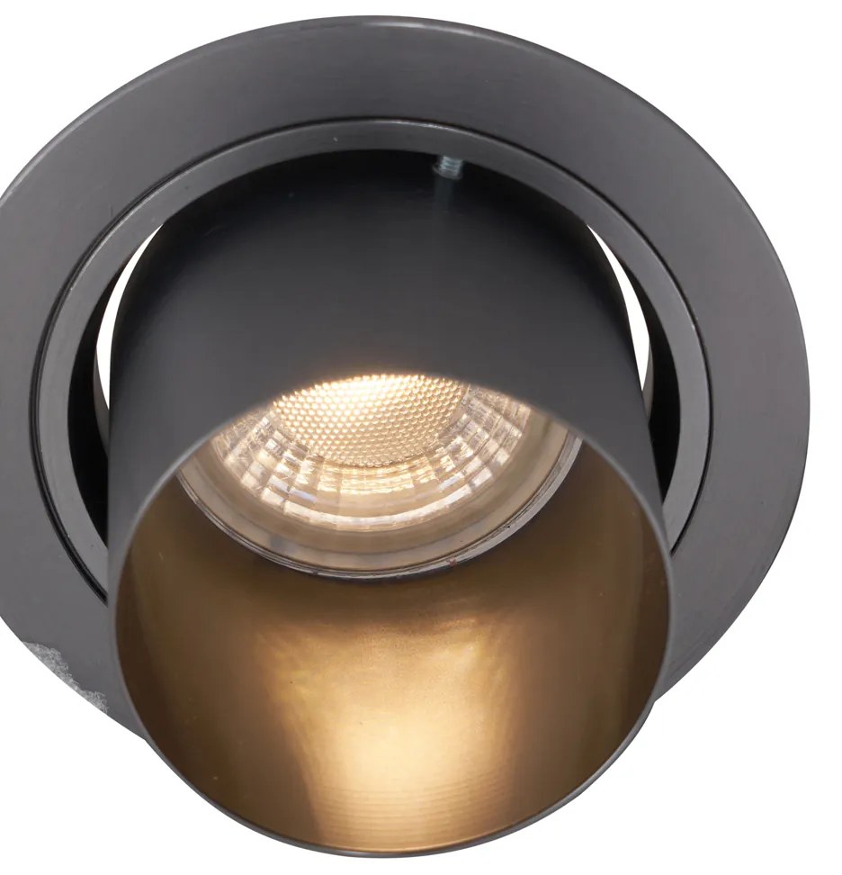 Set di 6 faretti da incasso moderni color canna di fucile GU10 50mm rotondi inclinabili - Installa