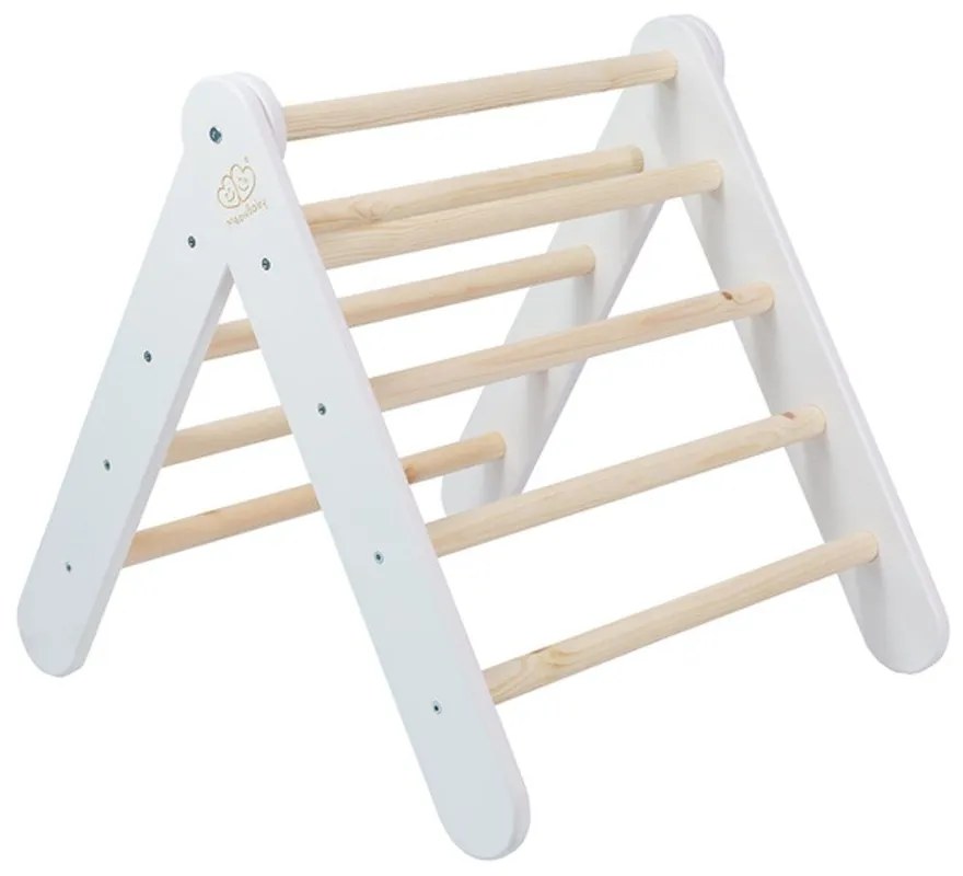 Pikler triangolo montessori bianco in pino massiccio 60x60x60 cm Montessori – Meowbaby